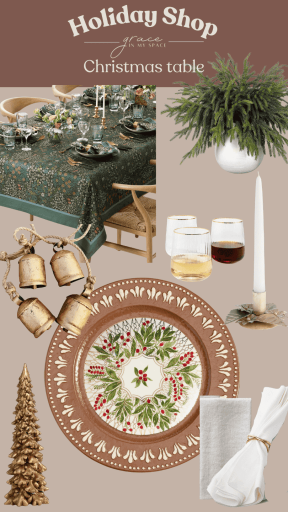 Dining christmas table mood board.