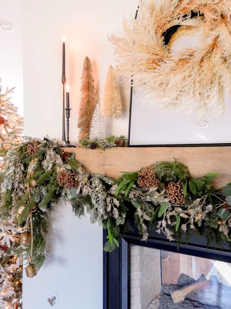 Close up of Christmas garland.