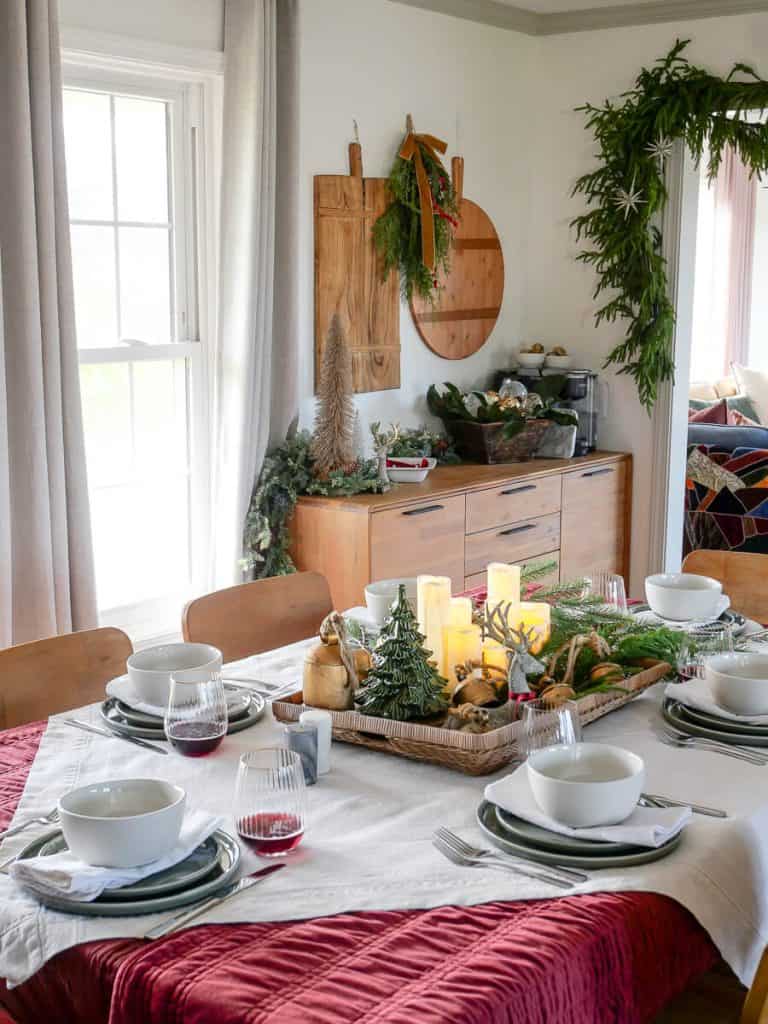 Cozy tablescape for the holidays.