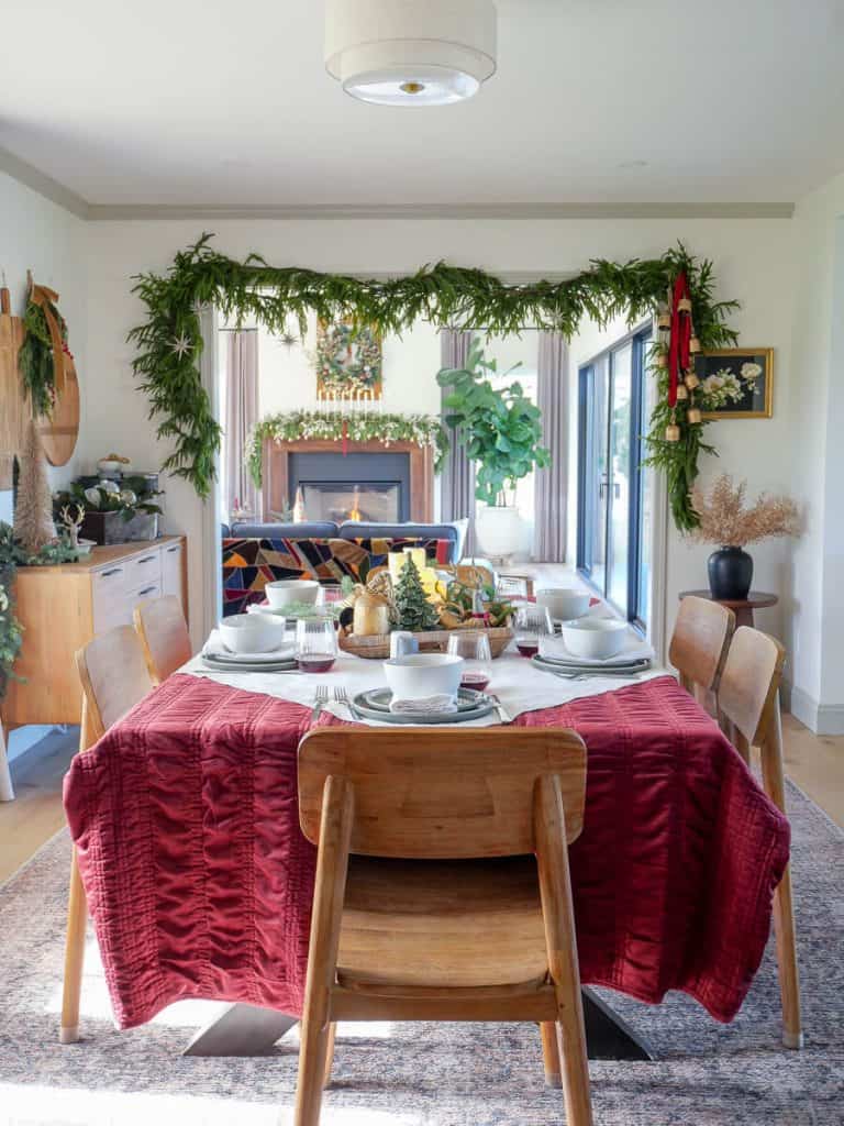 Elegant Christmas Table Decor styled for Christmas.