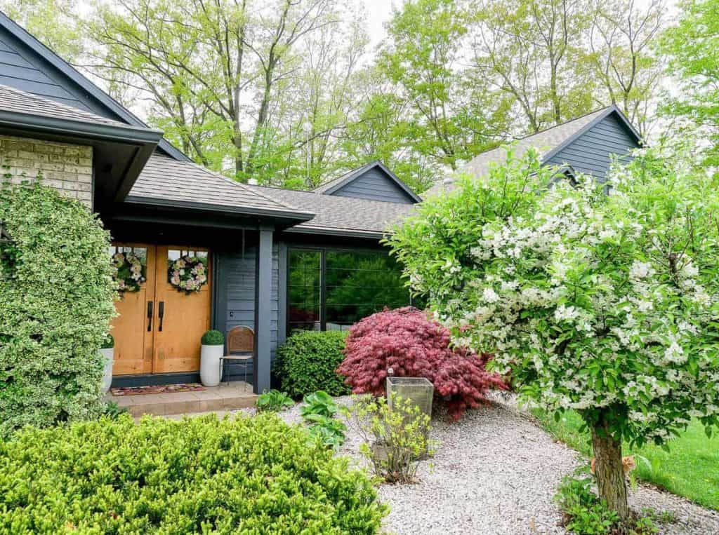 Front porch decor and landscaping