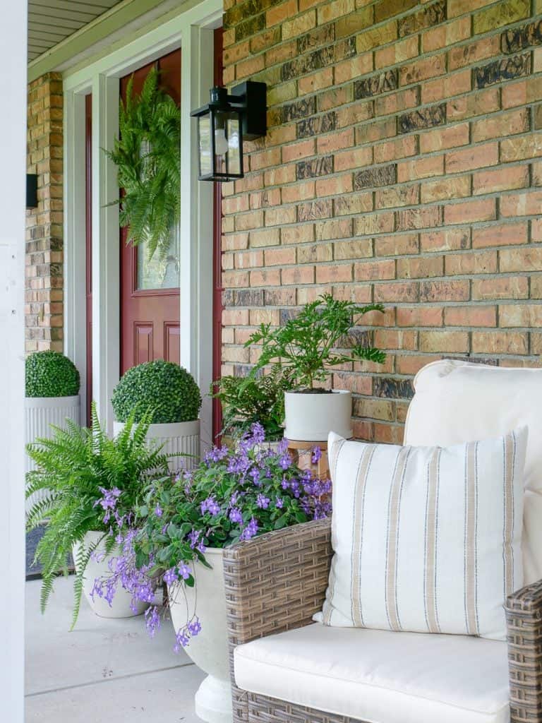 lantern outdoor lighting near a front door