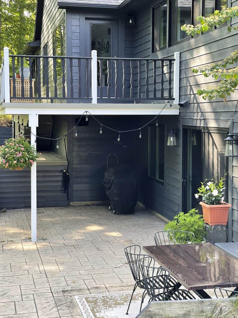 string lights along a back patio
