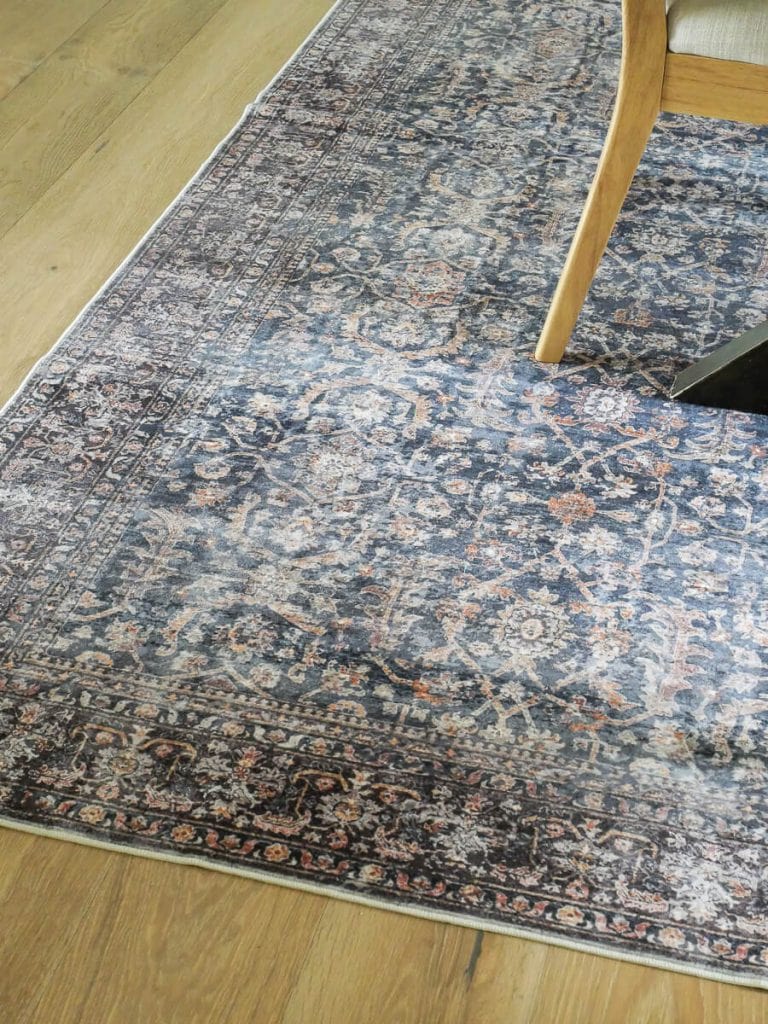 Up close shot of a washable area rug.