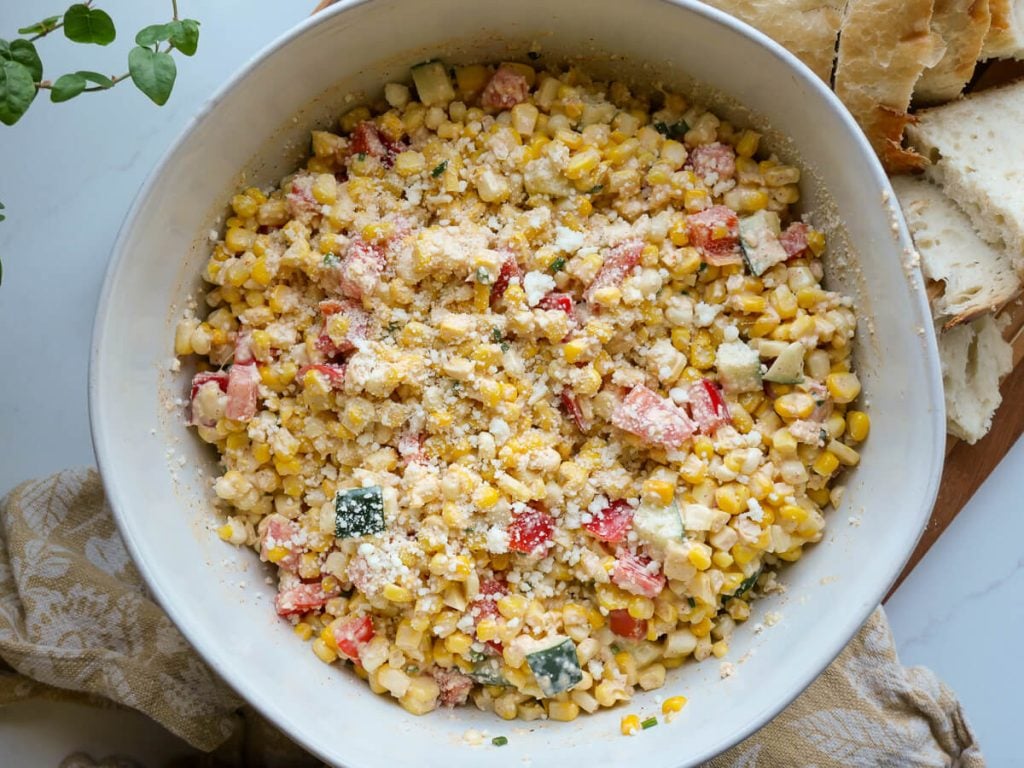 Mexican street corn flatlay.